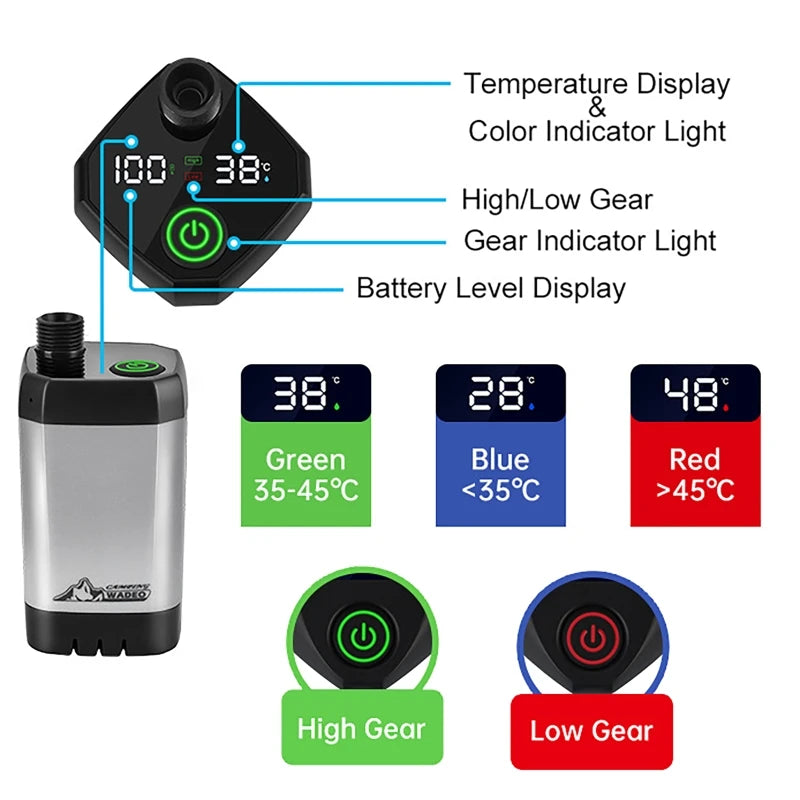 Portable Camping Shower Set 6000mAh LED Electric Pump Portable Camping Shower QXL