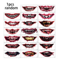 Halloween Big Mouth Temporary Tattoo Stickers – 1 or 10 Sheets Temporary Tattoo Stickers QXL 1PCS-Red