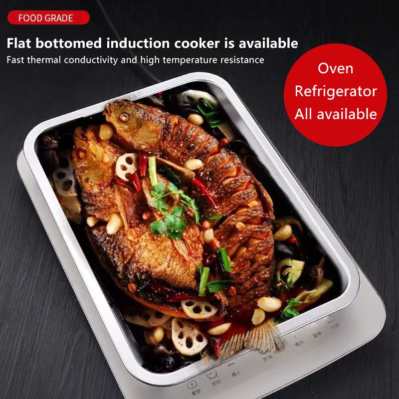 304 Stainless Steel Rectangle Serving Tray | BBQ & Kitchen Stainless Steel Serving Tray QXL