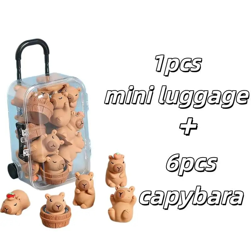 7-Piece Mini Resin Capybara Set | Garden & Car Decor Gift Resin Figurine Set QXL 7pcs