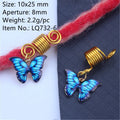5-Pack Butterfly Dreadlock Hair Rings | Braid & Twist Pendants Dreadlock Hair Rings QXL 5pcs NO.7