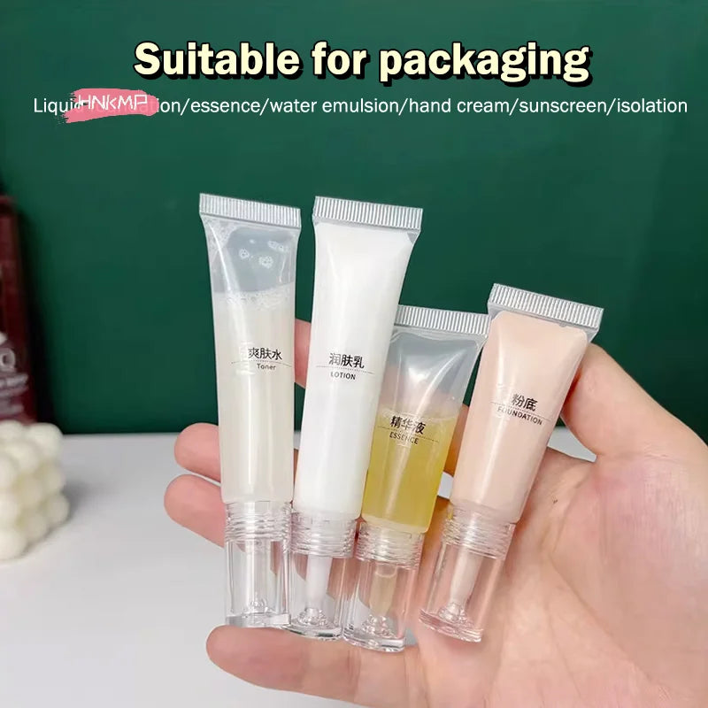 2-Pack Refillable Cosmetic Soft Tubes 10/15ml Dropper Bottles Refillable Cosmetic Tubes QXL