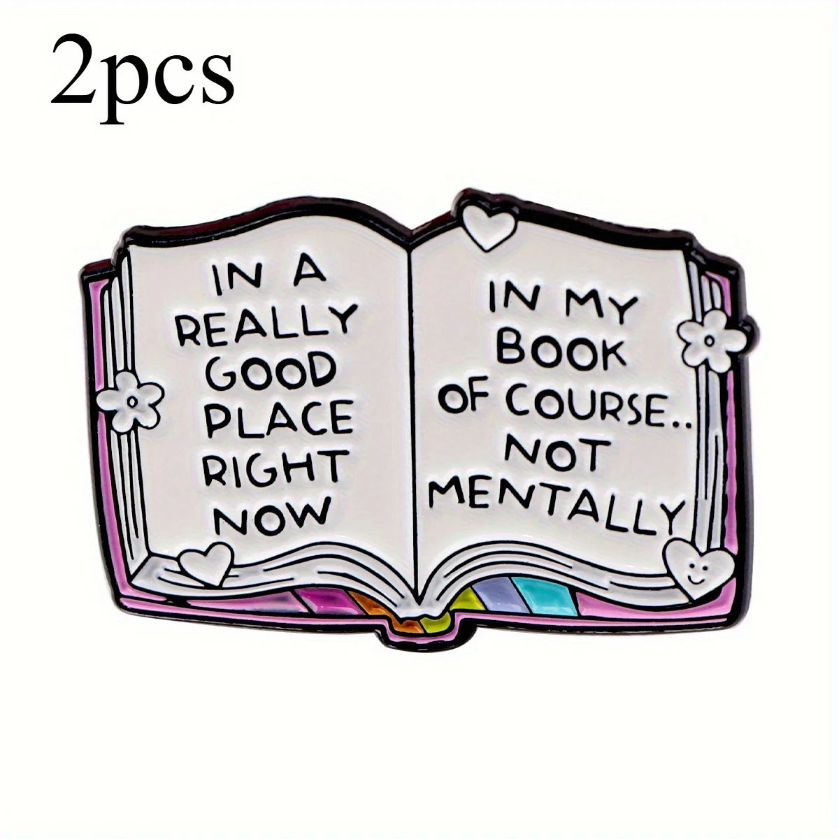 Humorous Book Enamel Pin Brooch | Zinc Alloy Literary Badge Enamel Pin Brooch QXL 2pcs