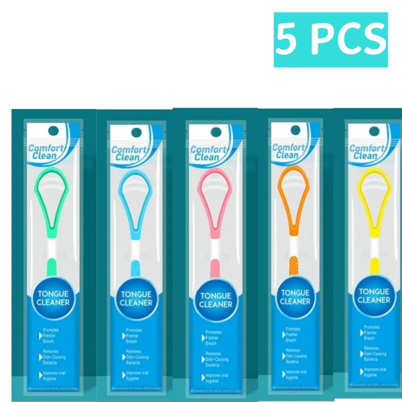 5-Pack Double-Sided Tongue Scraper & Coating Brush Set Tongue Scraper Set QXL 5PCS