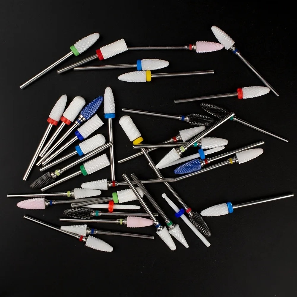 5-Pc Ceramic Nail Drill Bit Set | Gel Removal & Pedicure Nail Drill Bit Set QXL