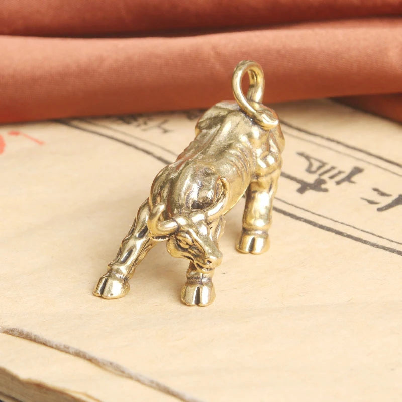 Brass Bull Wall Street Copper Cattle Sculpture Office Gift Copper Bull Sculpture QXL