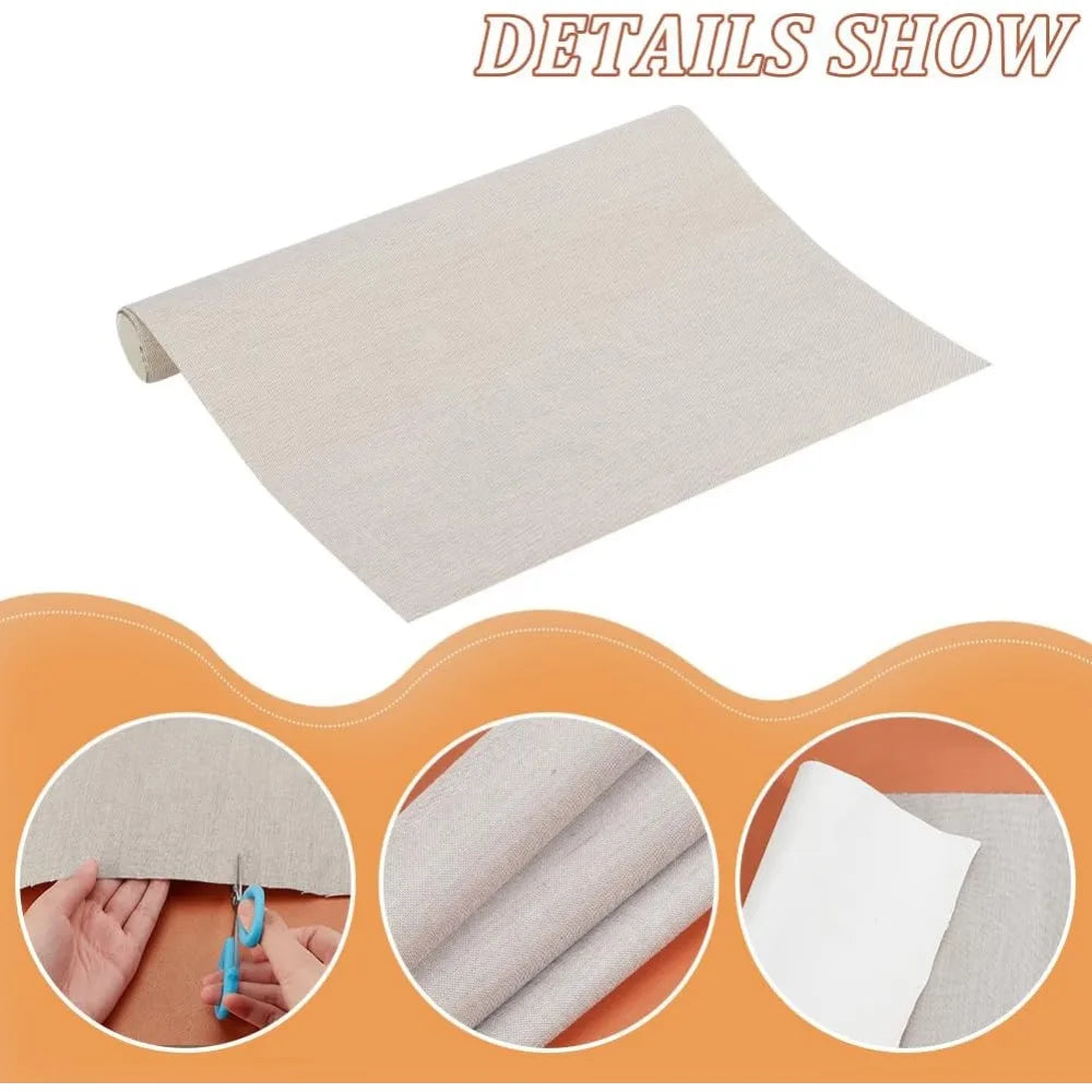 Natural Linen Bookbinding Cloth 29.5x15.7" | Paper-Backed Cover Bookbinding Cloth QXL