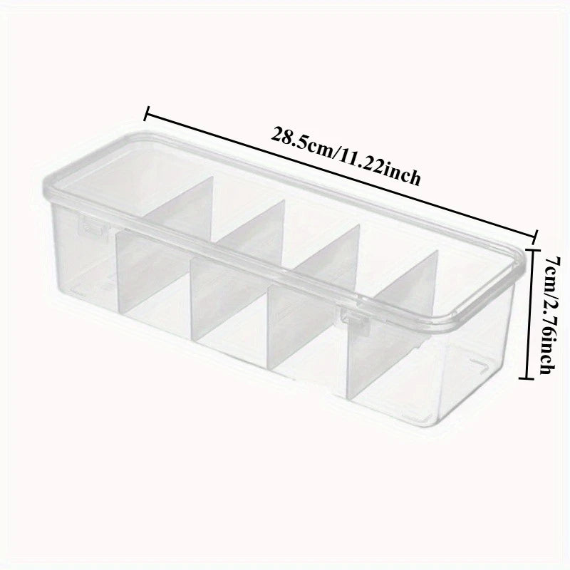 Desktop Cable Organizer Box with Dividers | USB & Chargers Desktop Storage Organizer QXL Clear 1pc