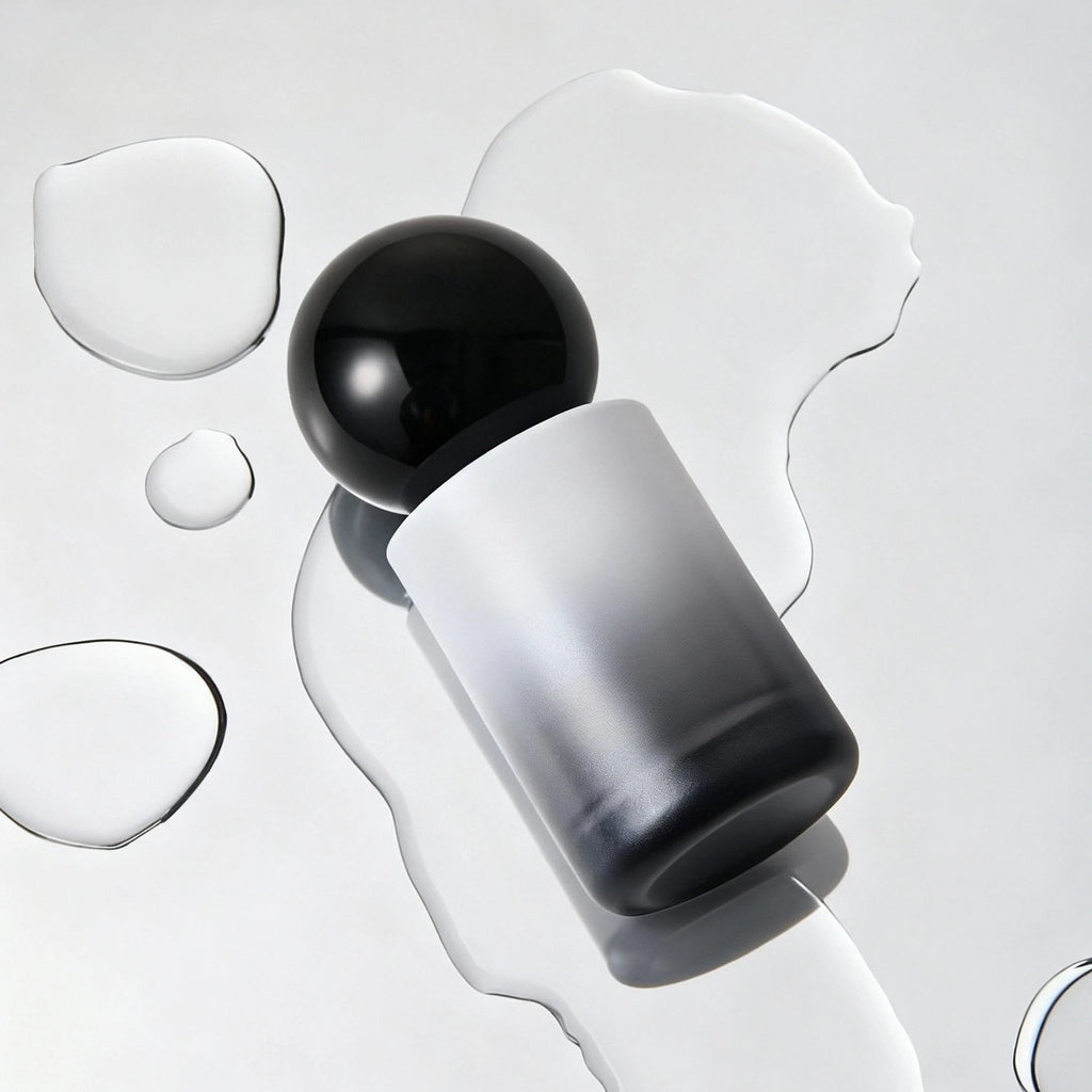 30ml Gradient Black Glass Pump Bottle | Refillable Travel Cosmetic Refillable Pump Bottle QXL