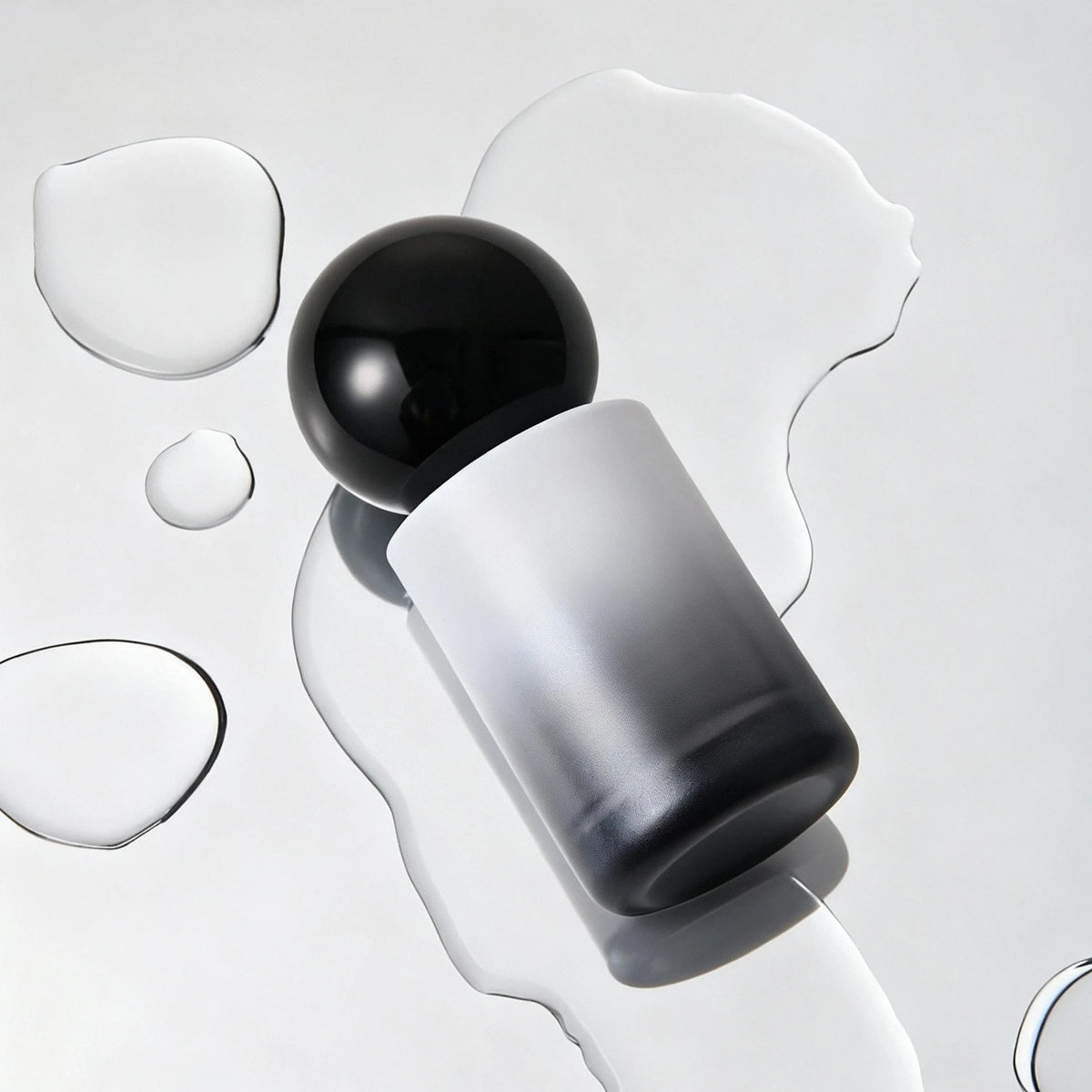 30ml Gradient Black Glass Pump Bottle | Refillable Travel Cosmetic Refillable Pump Bottle QXL