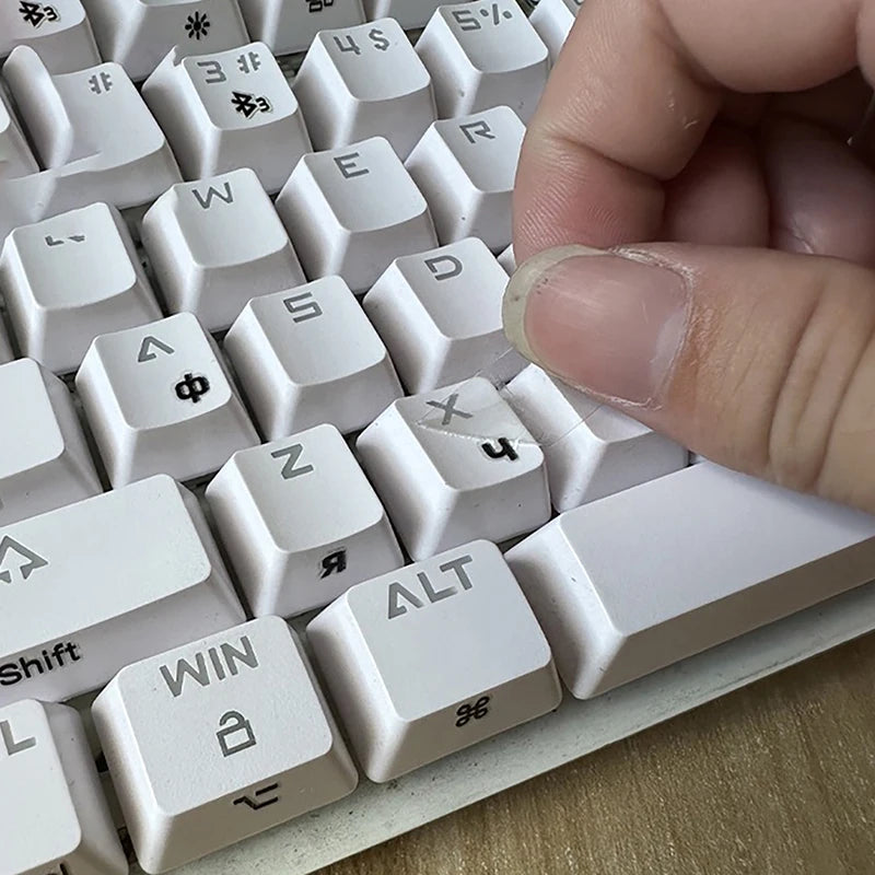 Russian Keyboard Stickers – Tear-Off Film, Universal Fit Keyboard Stickers QXL