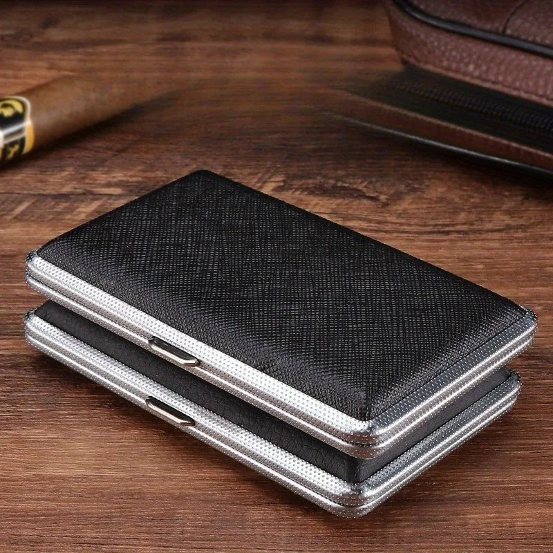 Leather Cigarette Case | Portable Moisture-Proof Rectangle Leather Cigarette Case QXL