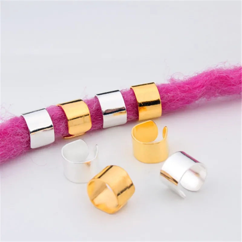 10-Pack Metal Dreadlock Hair Rings, Braid Beads & Beard Cuffs Hair Ring Cuffs QXL