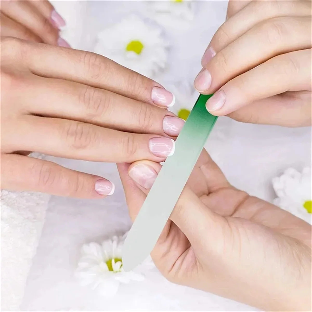 Crystal Glass Nail File | Double-Sided Gradient Manicure Tool Glass Nail File QXL