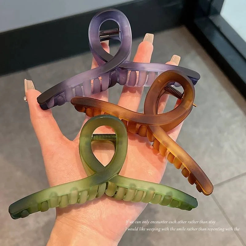 Large Transparent Green Hair Claw Clip 13cm | Ponytail Hair Claw Clip QXL