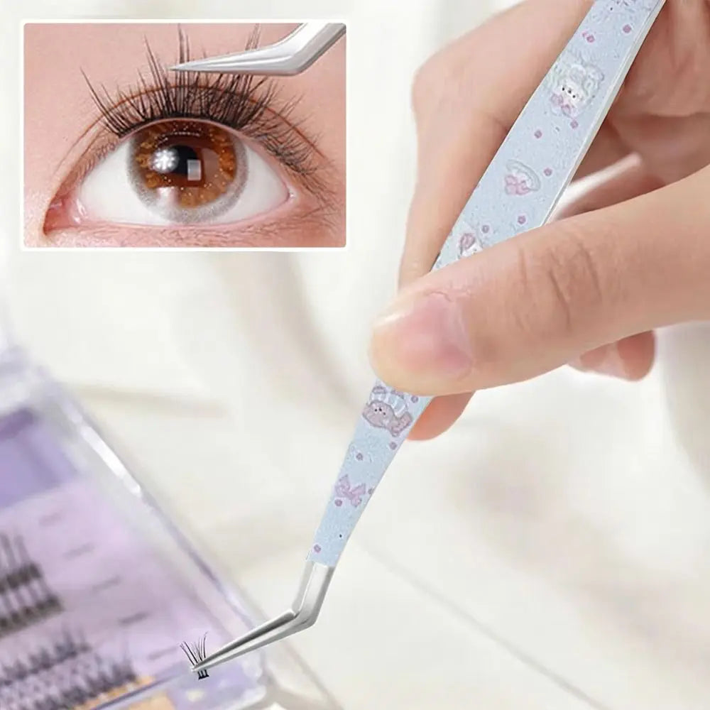 Anti-Static Curved Lash Extension Tweezers | Cartoon Design Lash Extension Tweezers QXL