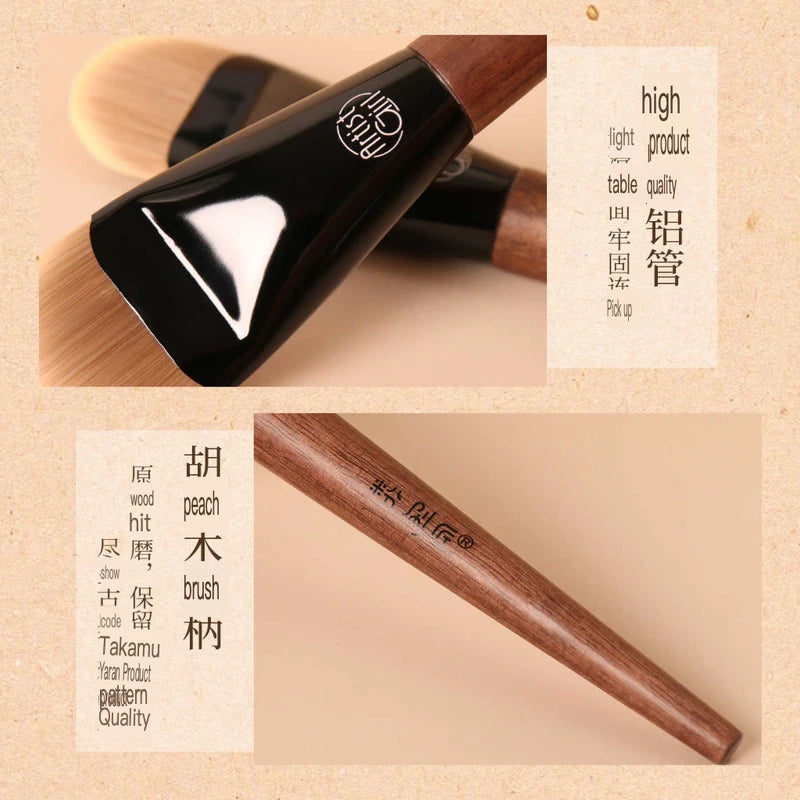 Painter's Walnut B91 Flat Round Foundation Brush | Pro Makeup Foundation Makeup Brush QXL