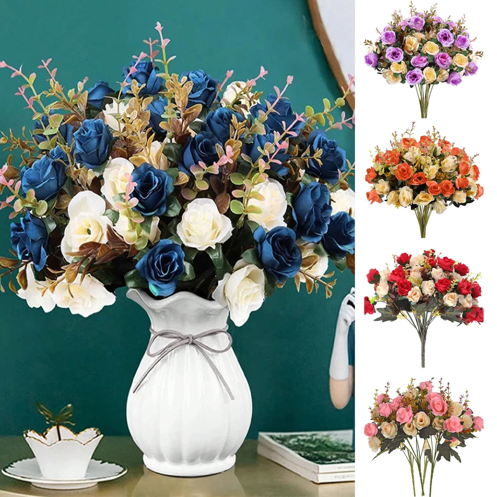 Silk Rose Artificial Flower Bundle | Wedding & Home Décor Artificial Silk Flower QXL