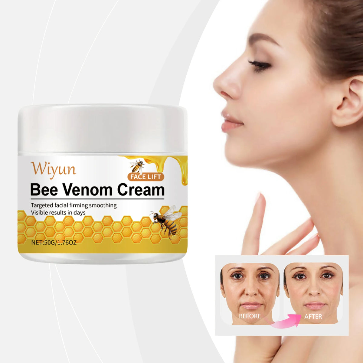 WIYUN Bee Venom Anti-Wrinkle Firming Cream 50g | All Skin Anti-Wrinkle Face Cream QXL