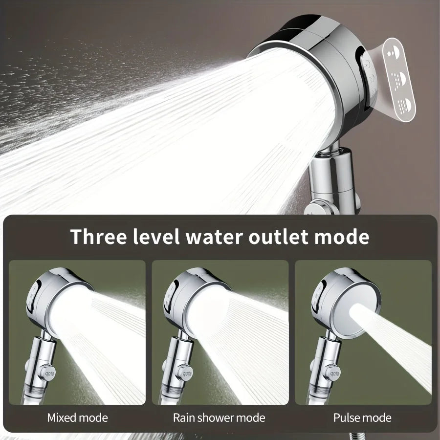 3-Setting High-Pressure Filtered Shower Head | Wall Mount Filtered Shower Head QXL