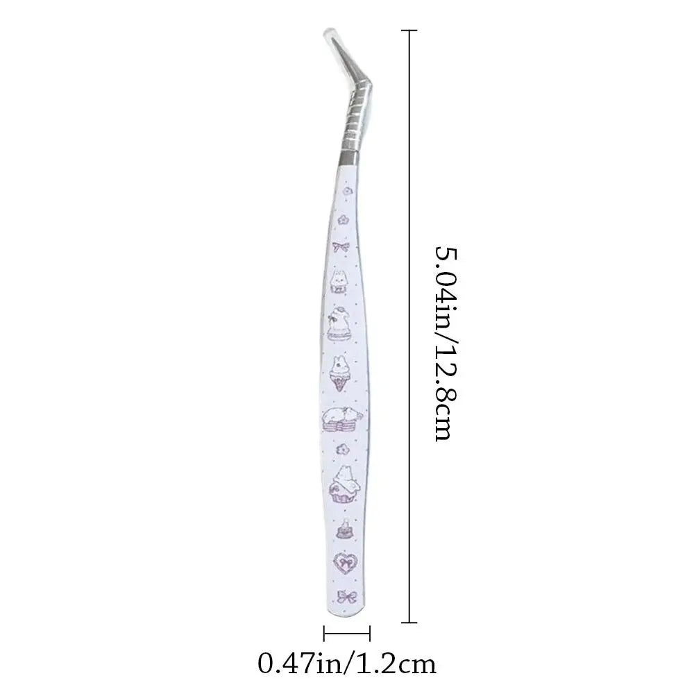 Cartoon Stainless Steel False Eyelash Tweezers | Anti-Static Eyelash Tweezers QXL