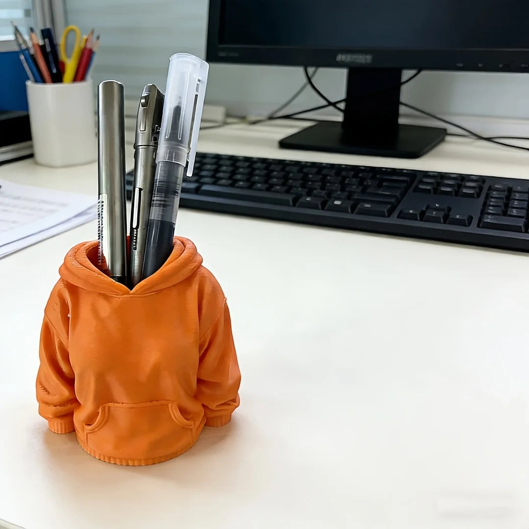 Hooded Sweatshirt Pen Holder | Cute Desk Organizer & Gift Novelty Pen Holder QXL