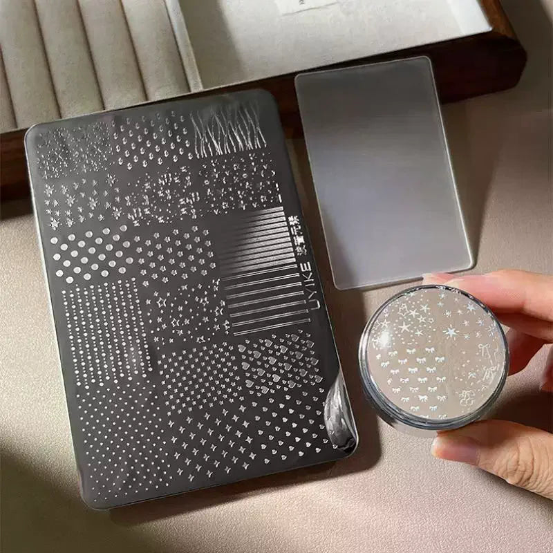 Stainless Steel Nail Stamping Plate – Stars, Dots & Stripes Nail Stamping Plate QXL