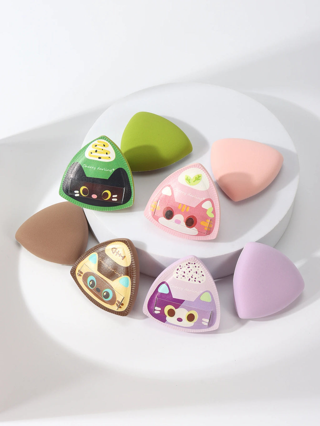 Latex-Free Rice Ball Cat Makeup Sponge Puff | 2/4/6 Pack Makeup Sponge Puff QXL