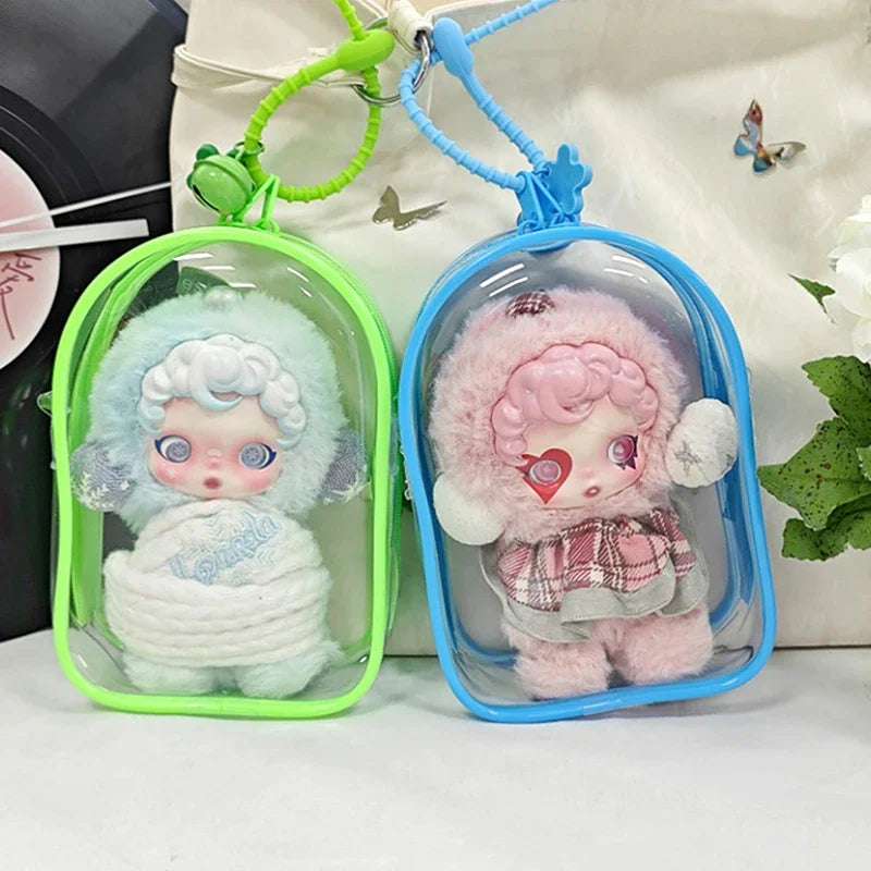 Transparent PVC Doll Display Case 15cm | Dustproof Zipper Bag Doll Display Case QXL