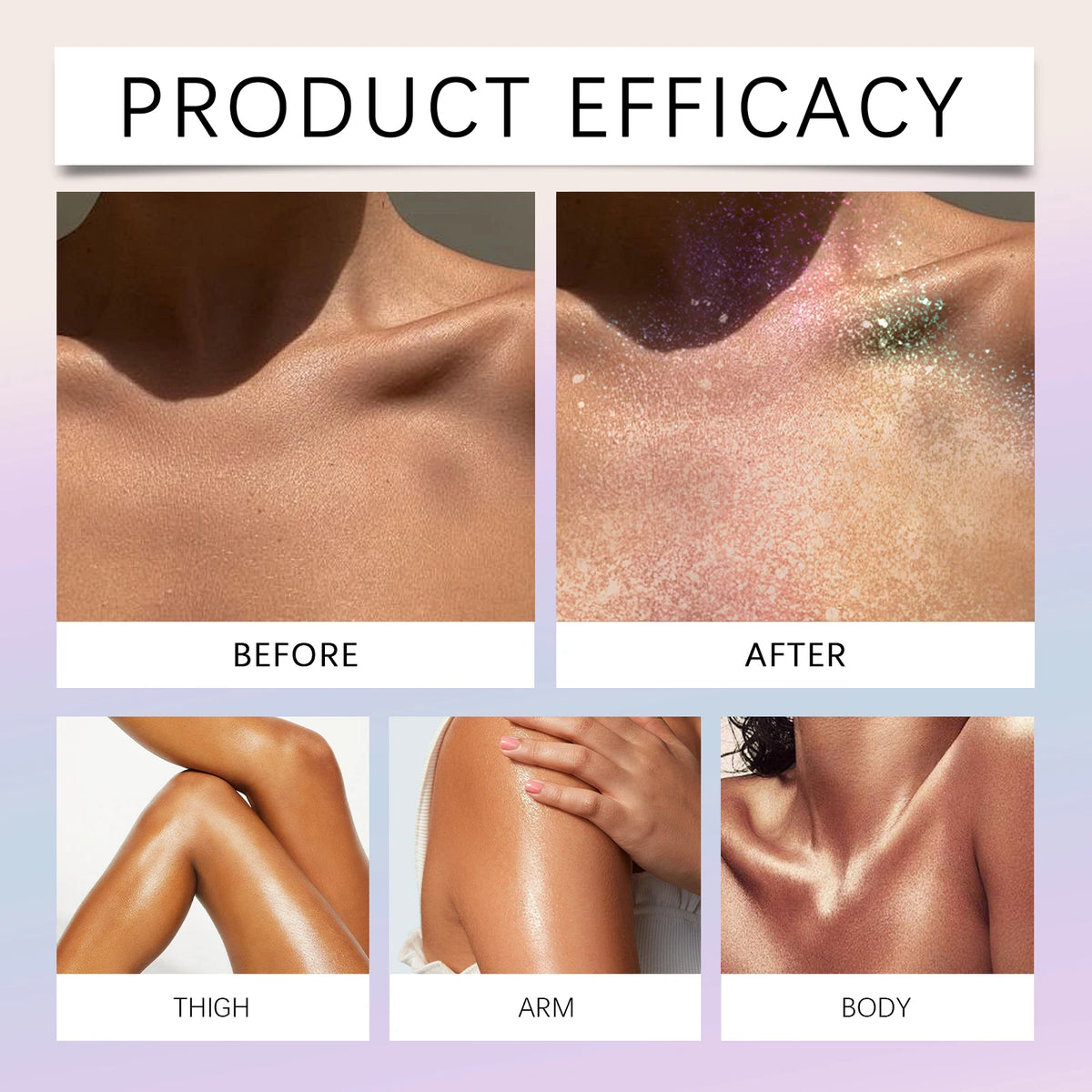Eelhope Glitter Spray Highlighter – Skin, Hair & Face Shimmer Body Glitter Spray QXL