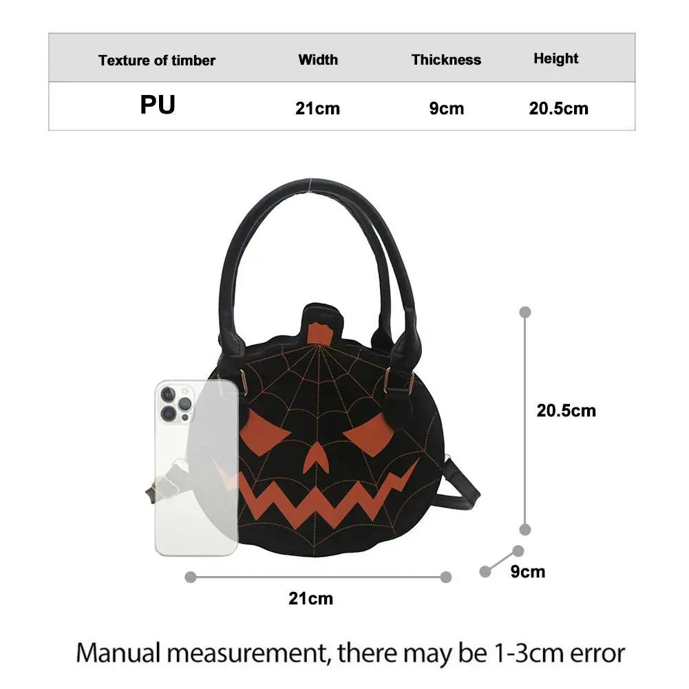 Halloween Pumpkin Crossbody Bag | Large Capacity PU Shoulder Bag Crossbody Shoulder Bag QXL