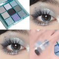 JUJU Dream Ice Blue Shimmer Glitter Eyeshadow Palette 8+ Colors Eyeshadow Palette QXL JUJU-9113
