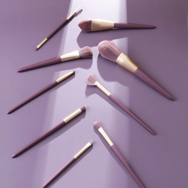 Zoreya 9-Piece Makeup Brush Set | Purple Sweet Potato Series Makeup Brush Set QXL