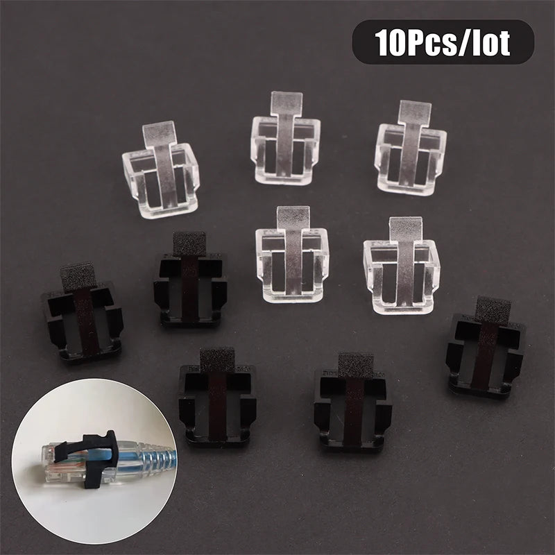 10-Pack RJ45 Latch Replacement Clips | Network Cable Repair RJ45 Connector Clips QXL