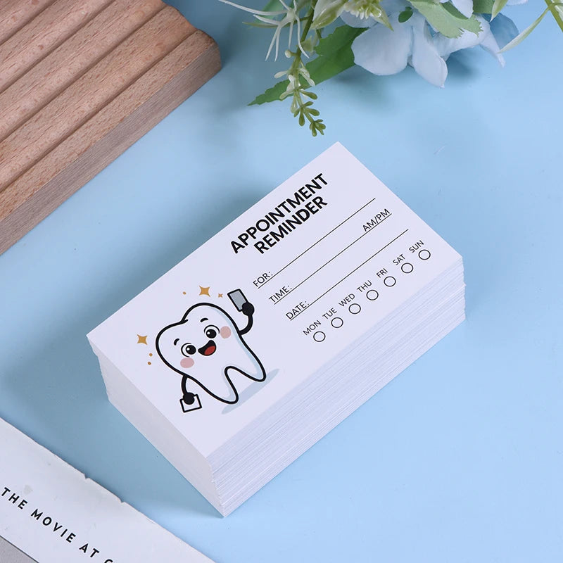 100-Pack Dental Appointment Reminder Cards – Tooth Design Appointment Reminder Cards QXL