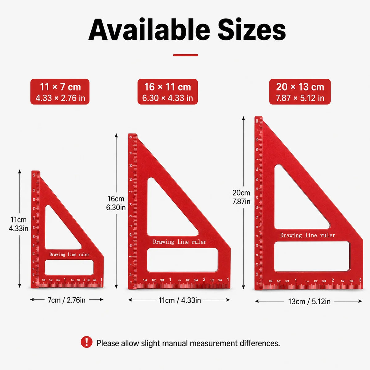 Aluminum Triangle Marking Ruler 45/90° Woodworking Angle Square Woodworking Angle Square QXL