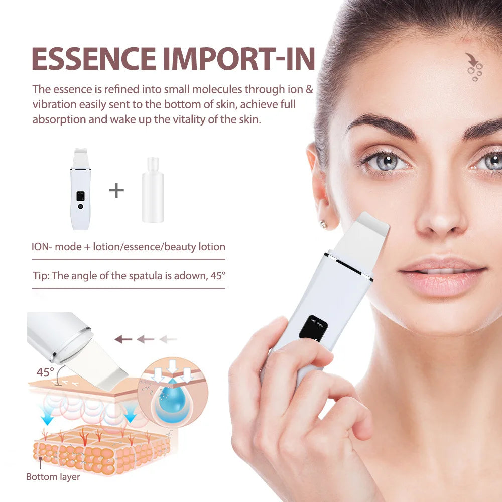 Ultrasonic Skin Scraper | 4-Mode Microcurrent Lifting Device Ultrasonic Skin Scraper QXL