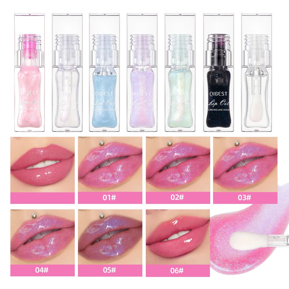 QiBest Color-Changing Lip Oil Gloss | Pearlescent Moisturizing Lip Oil Gloss QXL