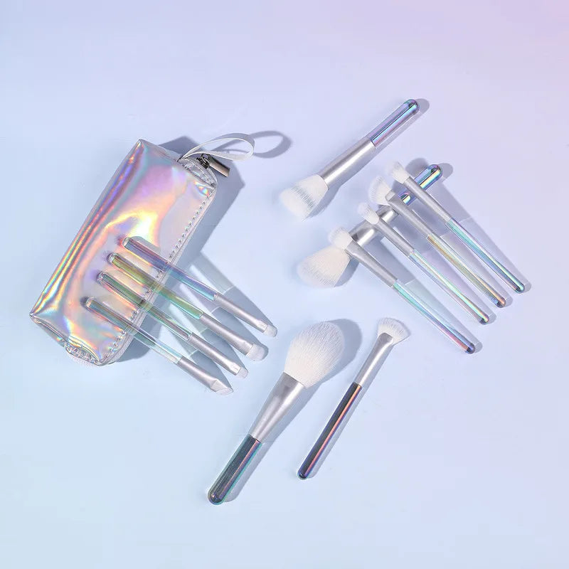 12-Set Mini Travel Makeup Brush Set with Storage Bag | Colorful Travel Makeup Brush Set QXL