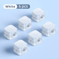 Magnetic Cable Clips | Adhesive Cord Holder & Desk Organizer Cable Clip Organizer QXL 6pcs White
