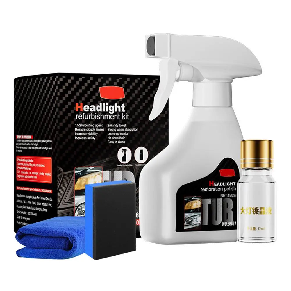 Car Headlight Restoration Kit – Spray, Polish & Scratch Repair Headlight Restoration Kit QXL B