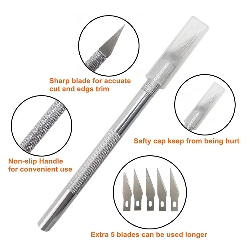 New Car Vinyl Tint Film Installation Tool Kit Rubber Scraper Magnetic Holder Wrapping Sticker Carving Knife with Spare Blades QXL