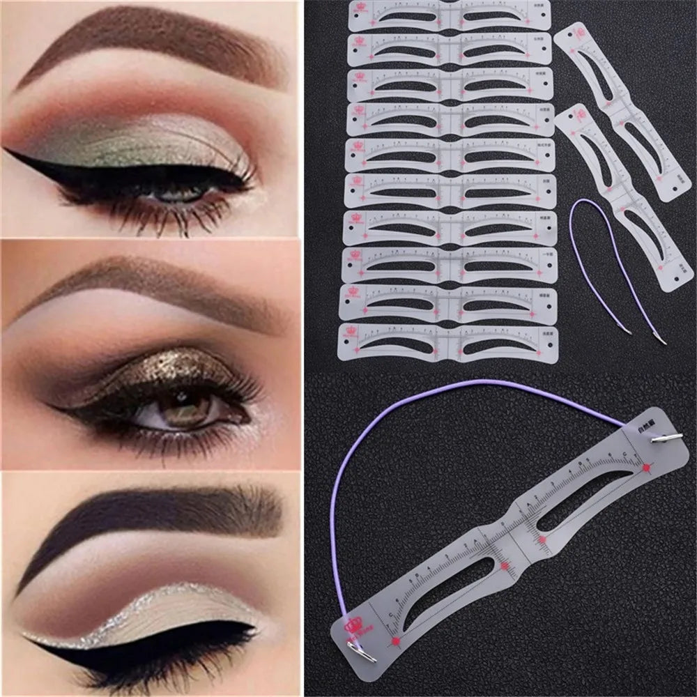 Reusable Eyebrow Stencils – 12 Shapes for Perfect Brows Eyebrow Stencil Set QXL