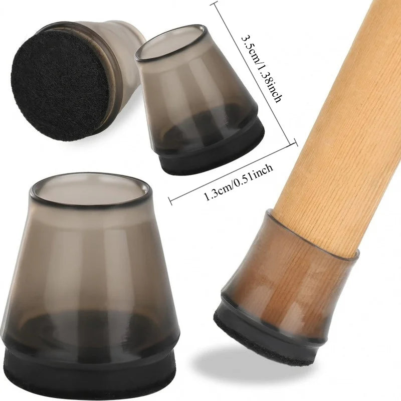 Silicone Felt Chair Leg Pads | Anti-Slip Floor Protectors Furniture Floor Protectors QXL