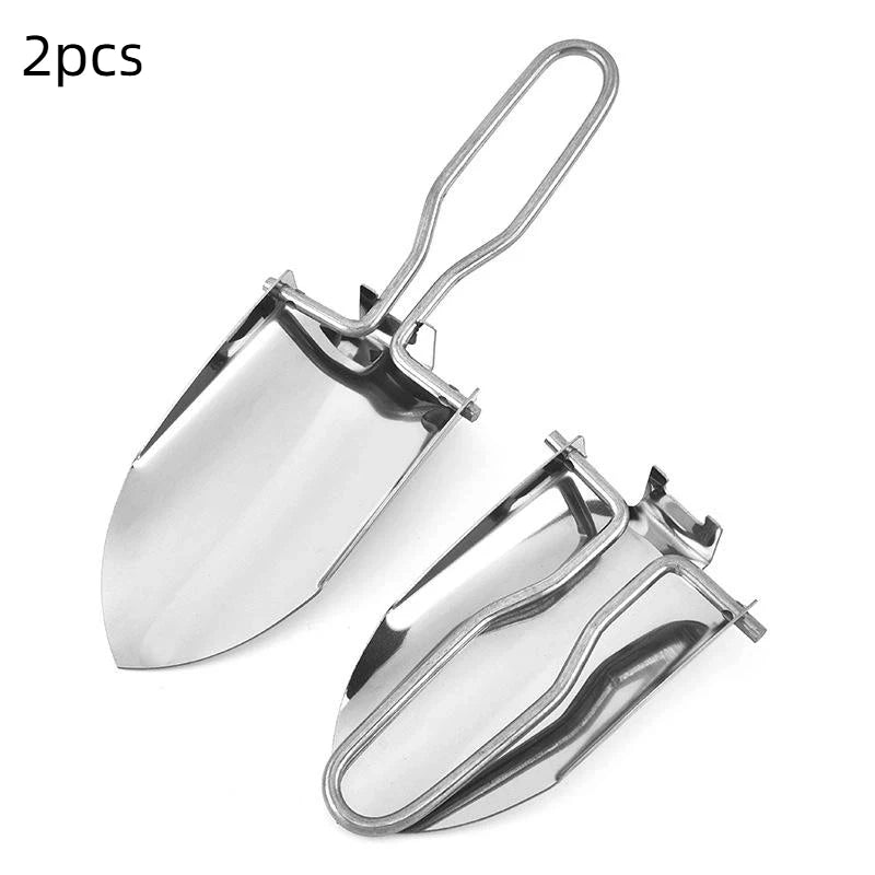 Folding Stainless Steel Garden Shovel & Spade | 1 or 2 Pack Folding Garden Shovel QXL 2pcs