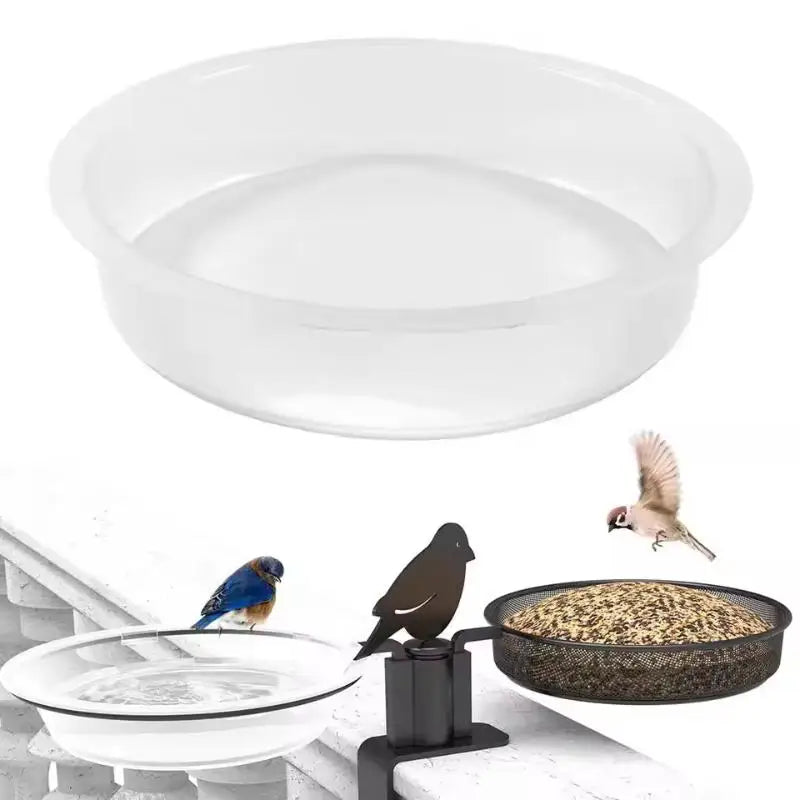 Transparent Circular Bird Feeder Bowl | Window & Garden Bird Feeder Bowl QXL