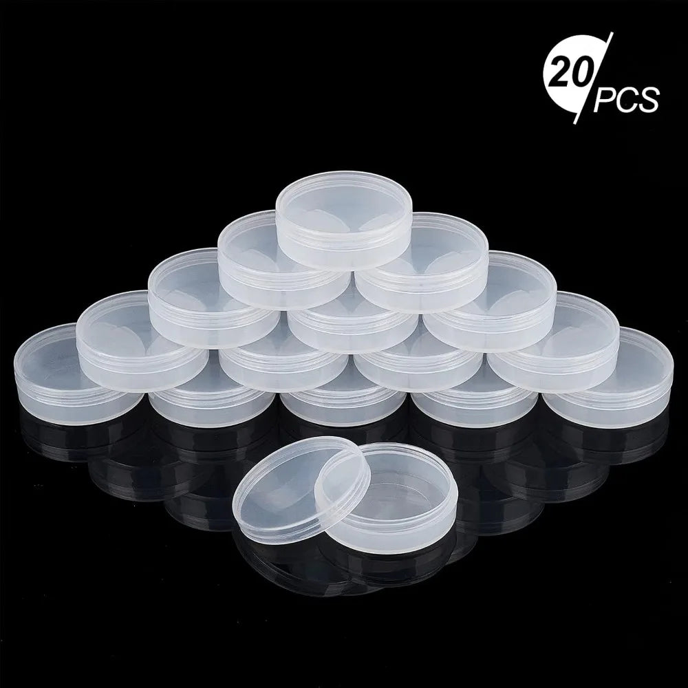 20-Pack Clear Screw-Lid Mini Containers | Beads & Jewelry Mini Storage Containers QXL