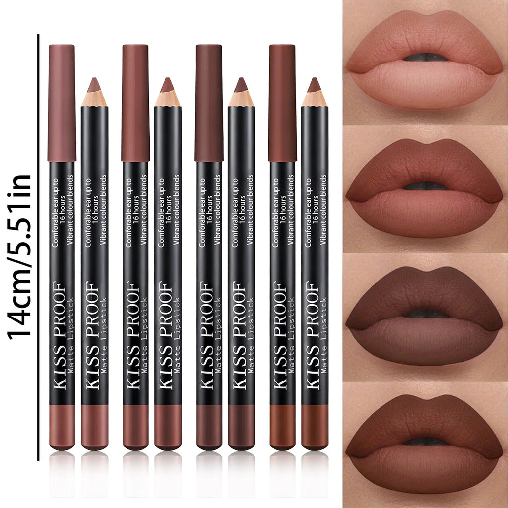 4-Piece Velvet Matte Lipstick Set | Nude Brown Long-Lasting Matte Lipstick Set QXL