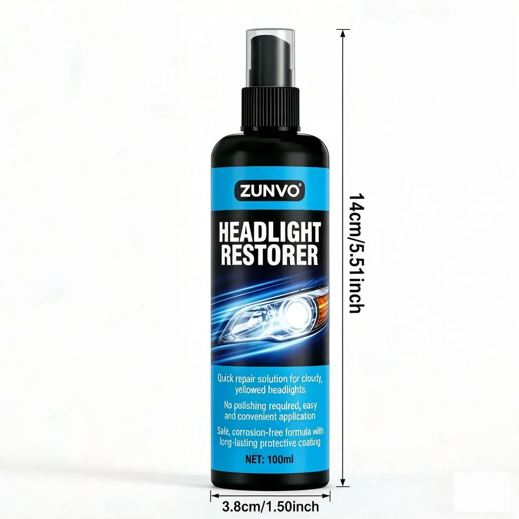 Car Headlight Restorer Spray – Clears Cloudy Yellowed Lenses Headlight Restorer Spray QXL