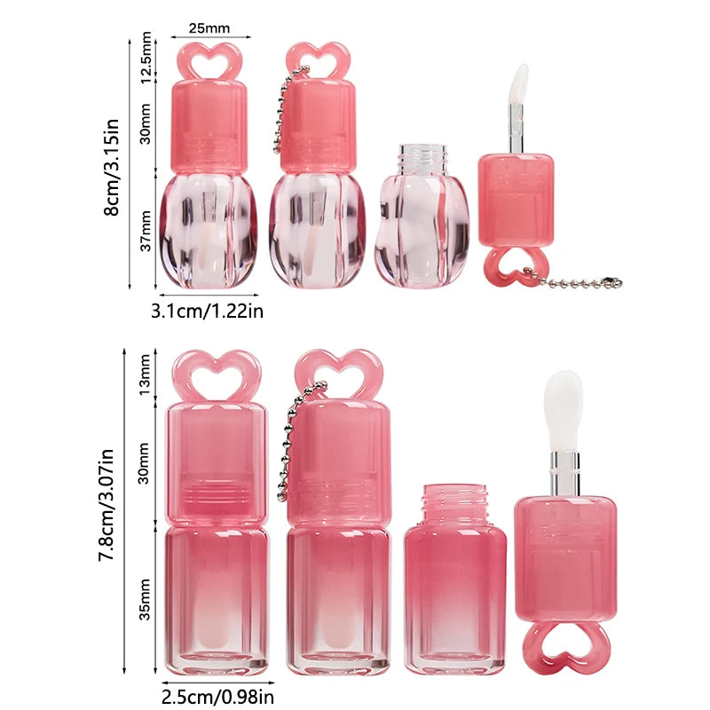 Heart-Shape Hollow Gradient Empty Lip Gloss Tubes | Big Wand Lip Gloss Container QXL